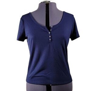 Hippie Rose Juniors' Rib-Knit Henley Top Sz XL